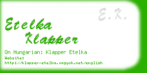 etelka klapper business card